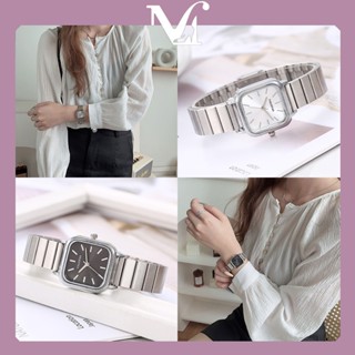 นาฬิกาแฟชั่นทรงสี่เหลี่ยม [พร้อมส่งจากไทย] หรูหราระดับไฮเอนด…