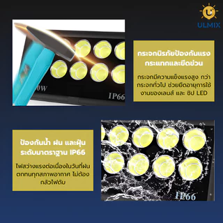 〚 รับประกัน 2 ปี 〛ไฟสปอร์ตไลท์ ULMIX รุ่น COB Spotlight แสงขาว ไฟสนามบอล ไฟโรงงาน สว่างมากกันน้ำIP66