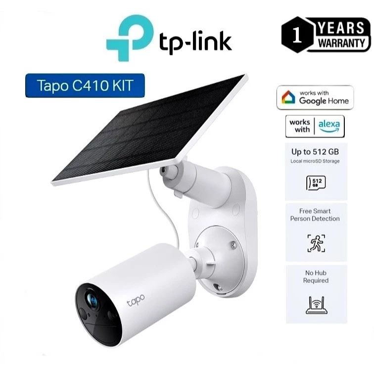 Tapo C410 KIT Solar-Powered Security Camera Kit กล้องวงจรปิด คมชัด 2K 3MP พร้อมแผงโซล่าร์เซลล์