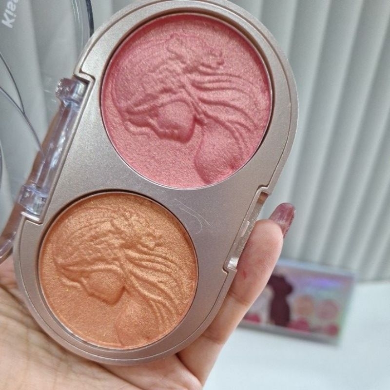 บรัชออนเจ้าหญิง หน้าฉ่ำเงา Kiss beauty ได้ทั้งส้มและชมพู