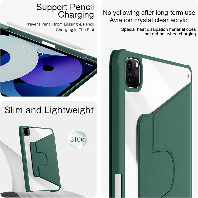 Actual เคสไอแพด หมุนได้ 360 องศา พร้อมขาตั้งแม่เหล็ก สําหรับ 2025 Case for iPad Pro 11 Air5 4 Gen10 10.9 Gen9 8 7 10.2 - รูปที่ 6