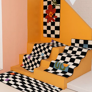 😘พรมตกแต่งห้อง สไตล์วินเทจรุ่น 60's vintage ขนาดข้างเตียง40×120cm(รูปเพื่อการโฆษณาของจิงเล็กกว่า)
