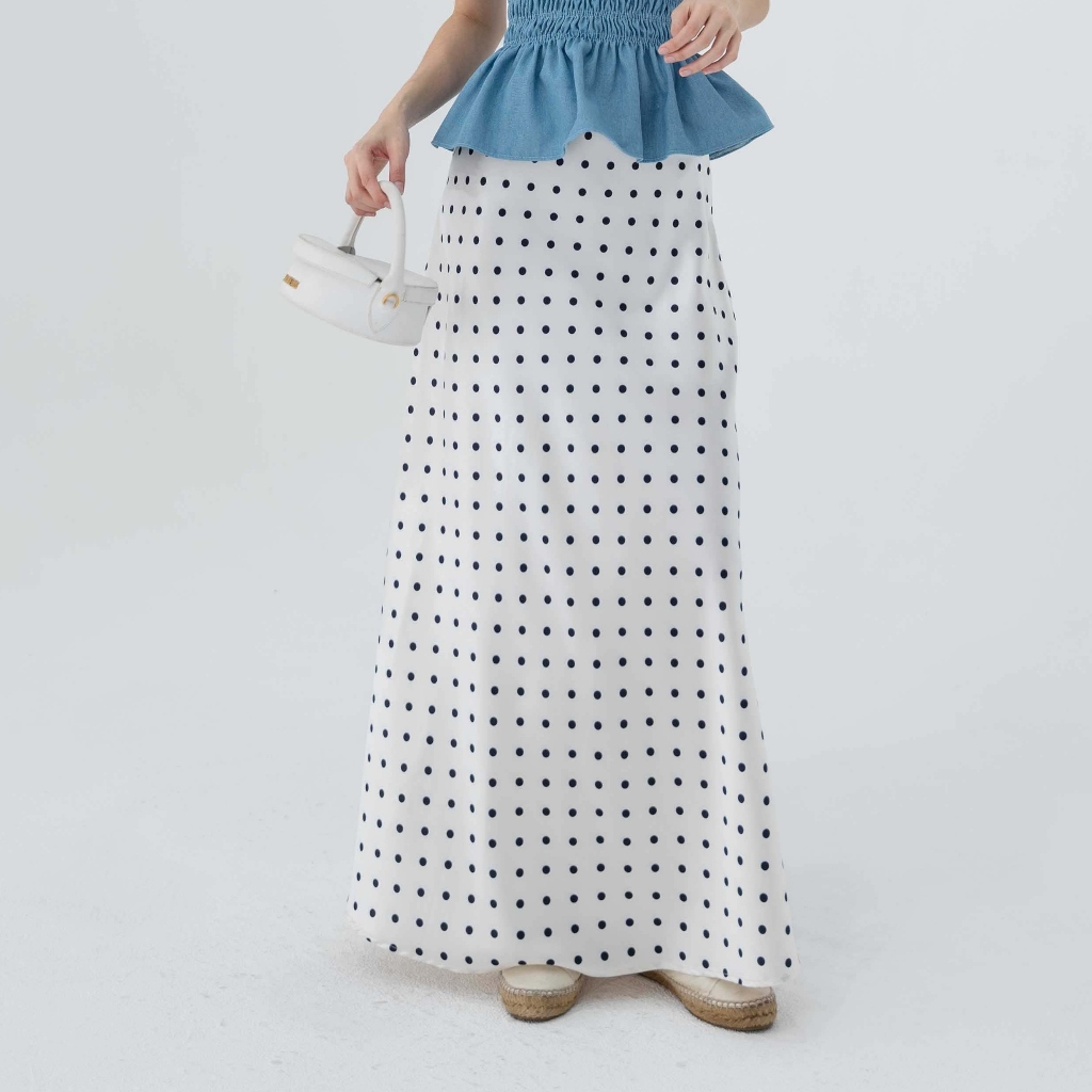 Kimmame - กระโปรง รุ่น Polka Dot Silk Skirt
