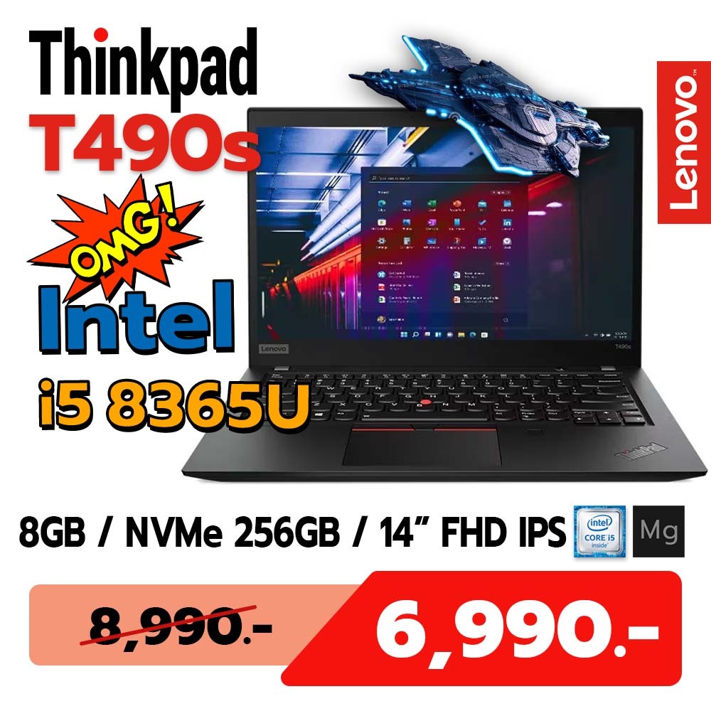 Thinkpad T490s / i5-8365U / 8GB / NVMe 256GB / 14" FHD IPS / Intel UHD graphics