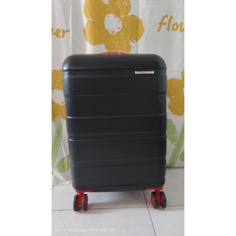 กระเป๋าเดินทางScb m  Caggioni 100% สีดำตัดแดงสิทธิ์พิเศษเฉพาะSCB M ซิปกันเจาะ