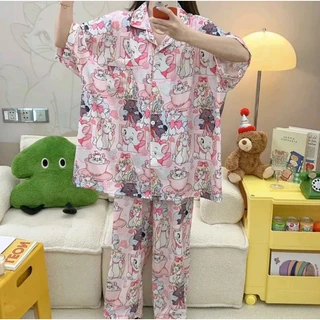 ชุดนอนผ้าไหมอิตาลีบิ๊กไซส์ อก 60 แขนสั้นขายาว ผ้าบางเบาใส่สบาย
