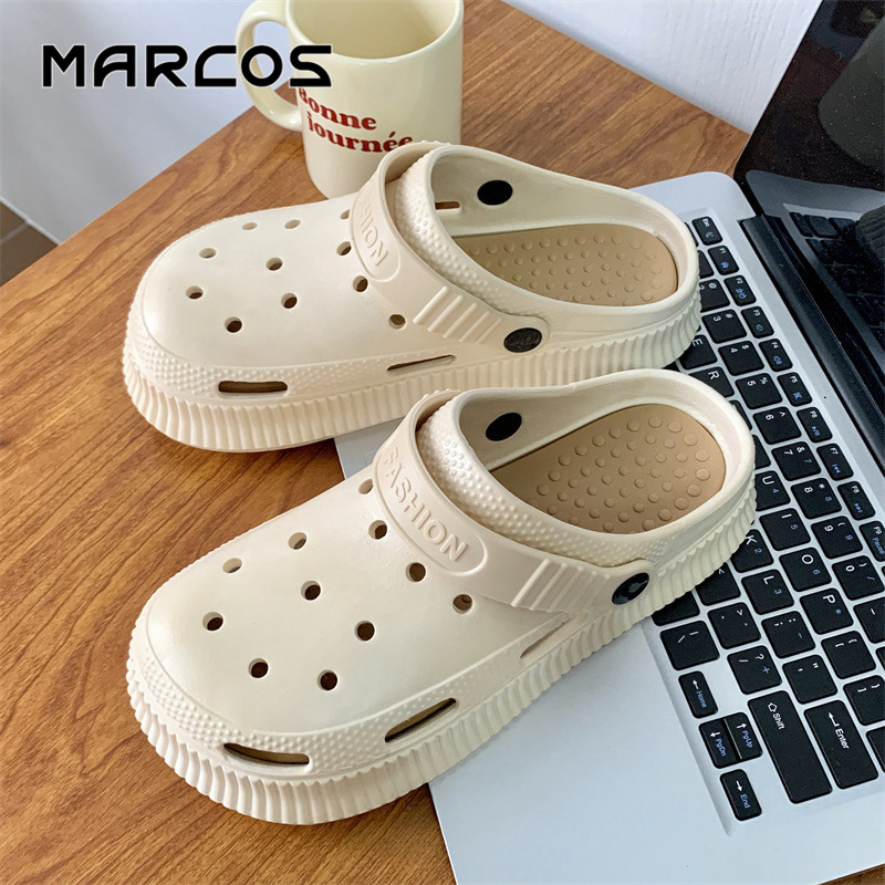 MARCOS รองเท้าผู้หญิงมีรู รองเท้ารัดส้นผู้หญิง รองเท้าผู้หญิงมีรู รองเท้าแตะฤดูร้อน นุ่มสบายสุดๆ รองเท้าแตะกันลื่น สำหรั