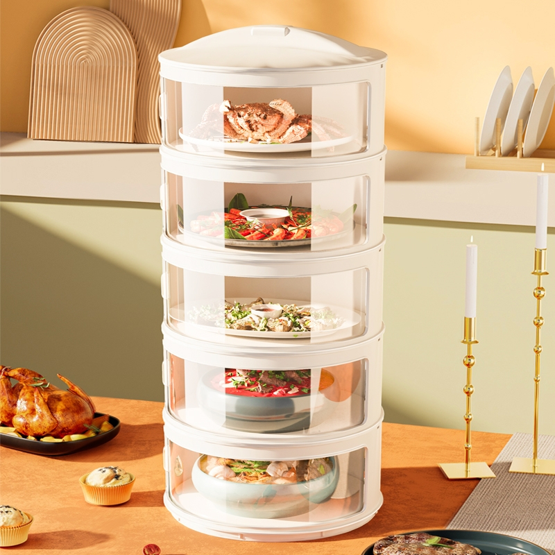 เก็บอาหาร 3/4/5 ที่ครอบอาหาร สไลด์เปิด-ปิด ฝาครอบอาหาร ถนอมอาหาร ป้องกันเชื้อโรค ชั้นเก็บอาหารพลาสติก ชั้นเก็บอาหาร