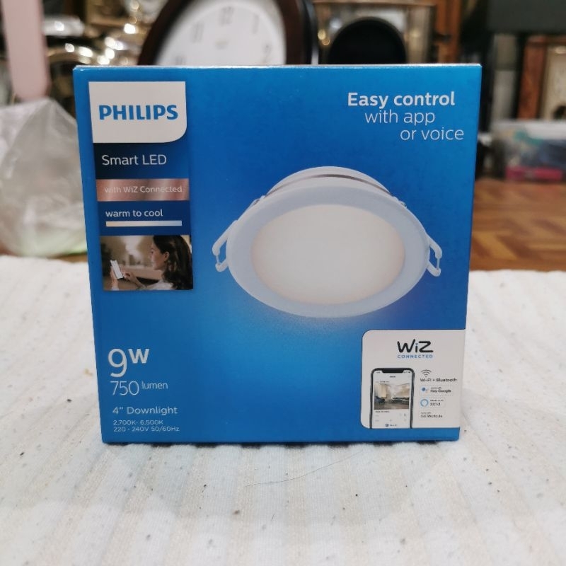 หลอดไฟ Downlight Philips Wiz 9w 750Lumen 9290026471 Wi-Fi BT Smart light