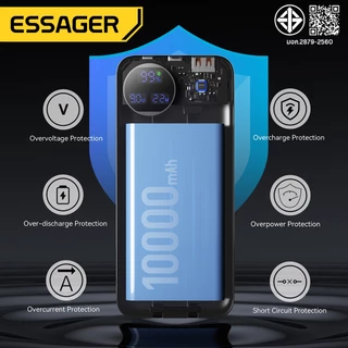 Essager พาวเวอร์แบงค์ 22.5W 10,000 mAh/20,000 mAh อะแดปเตอร์ USB Type C ชาร์จเร็วสำหรับเครื่องชาร์จโทรศัพท์มือถือแบบเร็ว