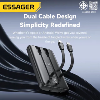 Essager พาวเวอร์แบงค์ 22.5W 10,000 mAh/20,000 mAh อะแดปเตอร์ USB Type C ชาร์จเร็วสำหรับเครื่องชาร์จโทรศัพท์มือถือแบบเร็ว