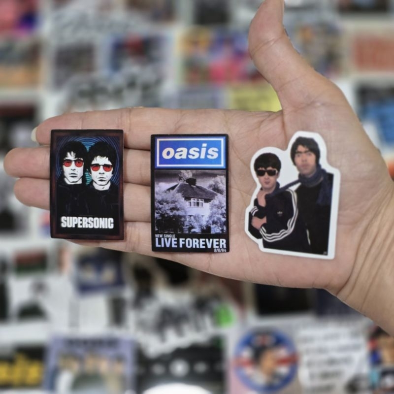 สติ๊กเกอร์ Oasis วงดนตรี โอเอซิส ชิ้นเล็กๆ ติดแน่น กันน้ำ (100ชิ้น)