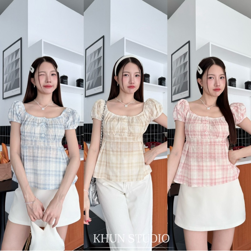 เสื้อแขนตุ๊กตา สม็อคหลัง มีโบว์ผูก -kn / VB0154 ราคา ถูกที่สุด ดีลบีเคเค แกลเลอรีภาพที่ 5