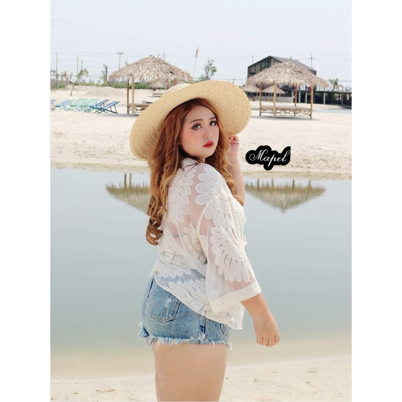 ✅เข้าเพิ่ม พร้อมส่งค่ะ /MP/ เสื้อคลุมทะเล ลายดอกทานตะวัน ซัมเมอร์มาก - รูปที่ 4