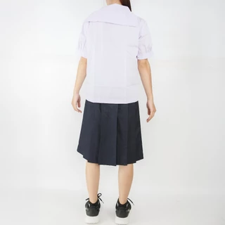เสื้อนักเรียนหญิง คอปกทหารเรือ ตราชัยยะ*เล็กกว่าสมอ*ผ้าค็อตตอนนุ่มรีดง่ายคุณภาพดี ราคาคุ้ม