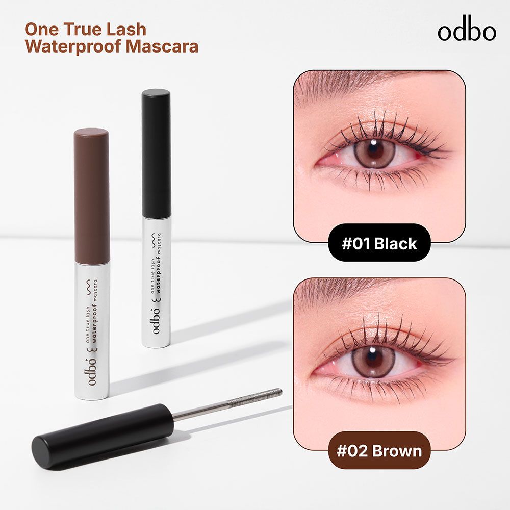 OD9010 มาสคาร่า odbo one true lash waterproof mascara กันน้ำหัวแปรงแบบเหล็กเรียวเล็กช่วยให้ปัดง่าย
