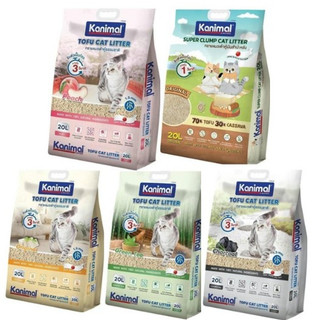 Kanimal คานิมอล ทรายแมวเต้าหู้ธรรมชาติ จับก้อนไว ฝุ่นน้อย ขนาด 20L.*โปรดอ่านรายละเอียดก่อนสั่งซื้อ