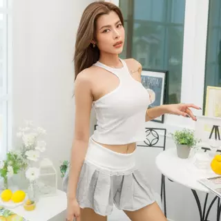 B&B CLOTHING - Chic Crop เสื้อกล้ามครอป ดีเทลเว้าหน้า สุดชิค~