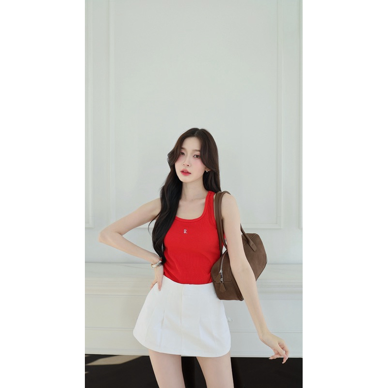 P361 Baby crop เสื้อครอปผ้าพรี่เมี่ยม สีพื้นงานปักTeera