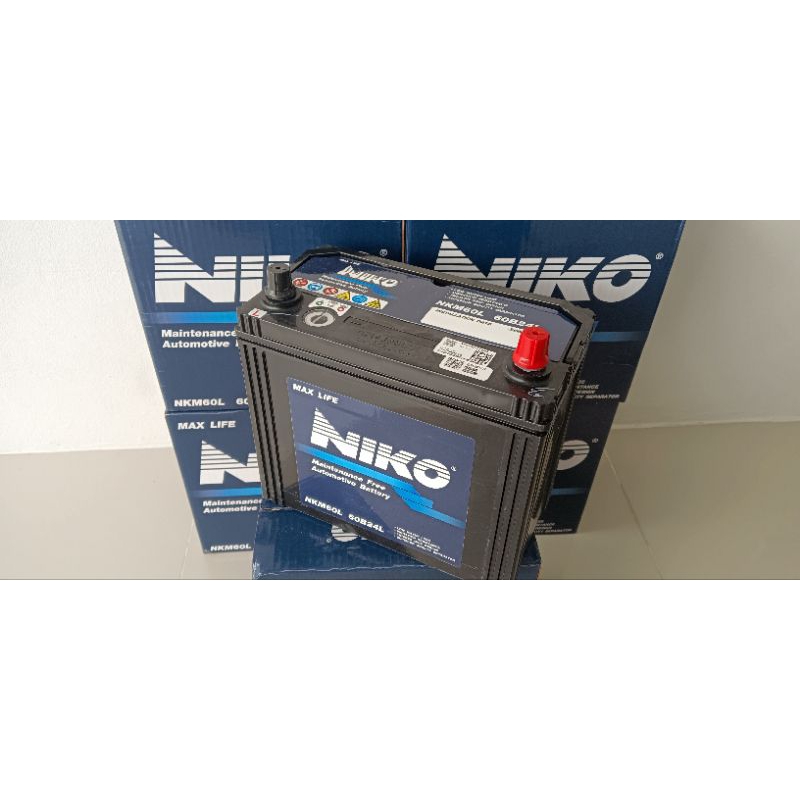 แบตเตอรี่รถยนต์ NIKO NKM60L 60B24L 45 แอมป์ พร้อมใช้ ขั้วซ้าย L