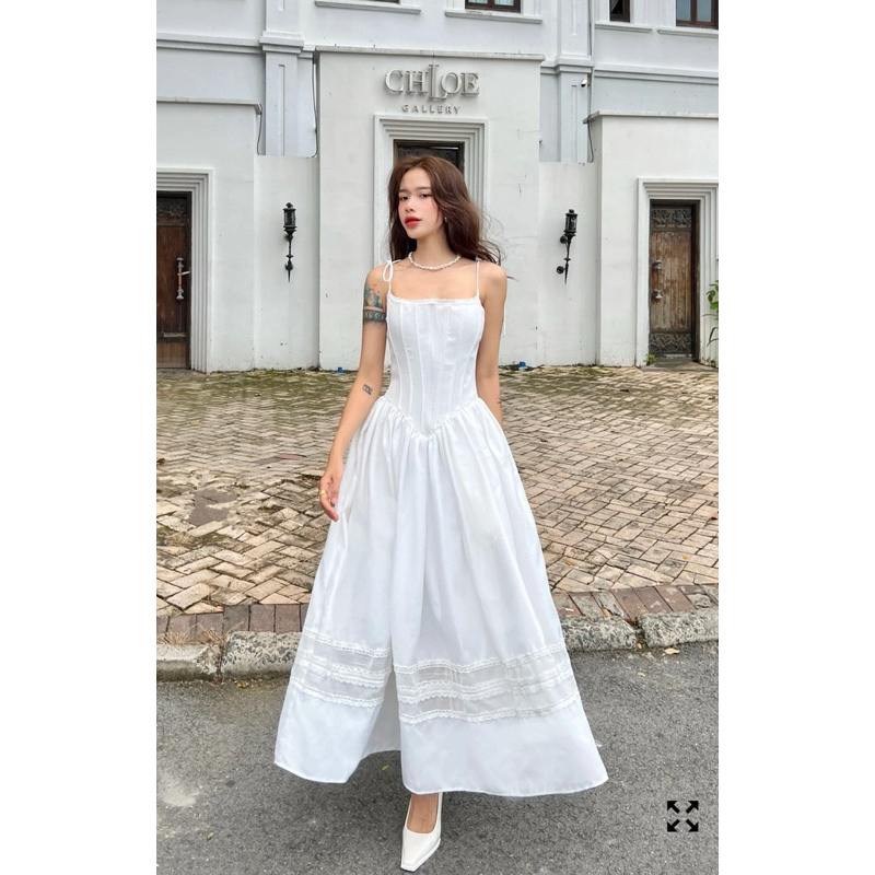 Preorder🇻🇳 แบรนด์เวียดนาม Jubin COLBIE DRESS สีขาว