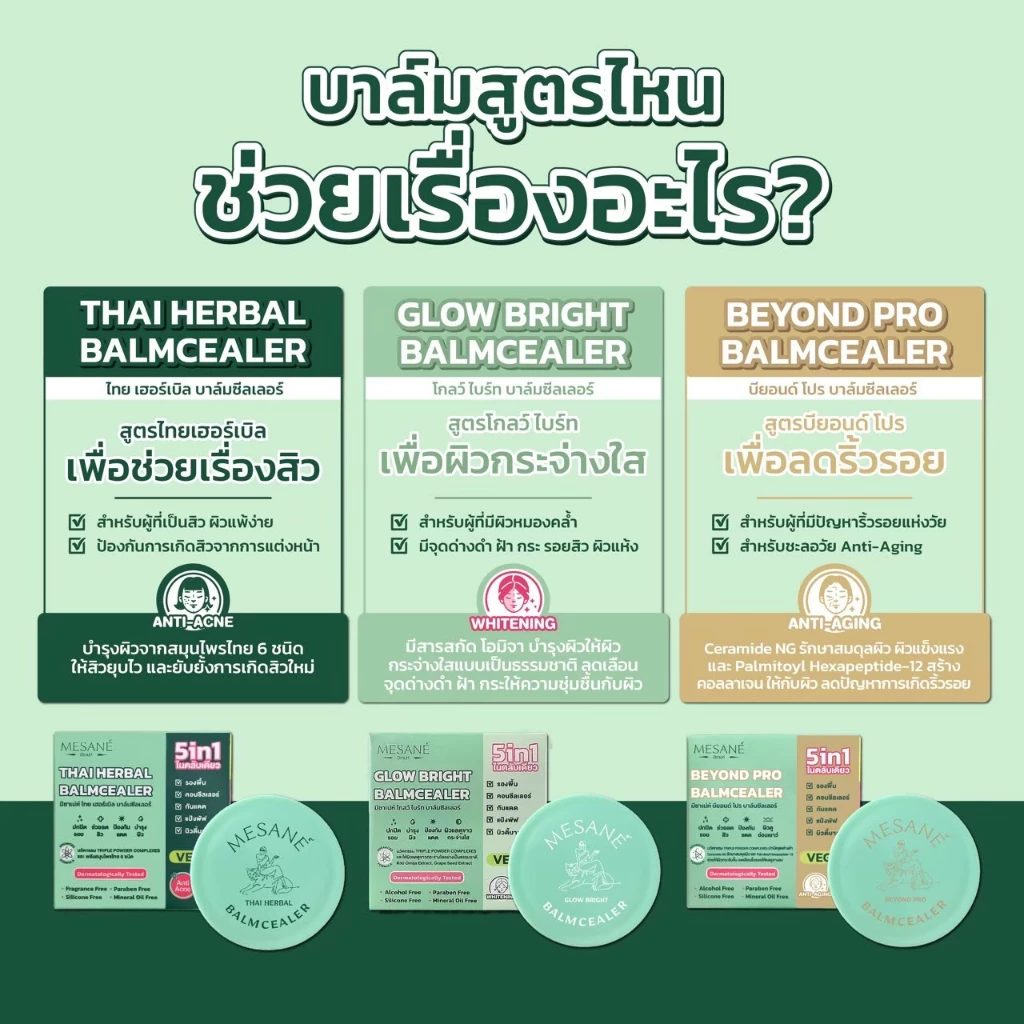 Mesane Set หน้าแมตต์สวยปัง ข้าวขาว แป้งสกินแคร์ Day&Night คุมมัน + บาล์มซีลเลอร์ รองพื้นเนื้อบาล์ม thumbnail 3