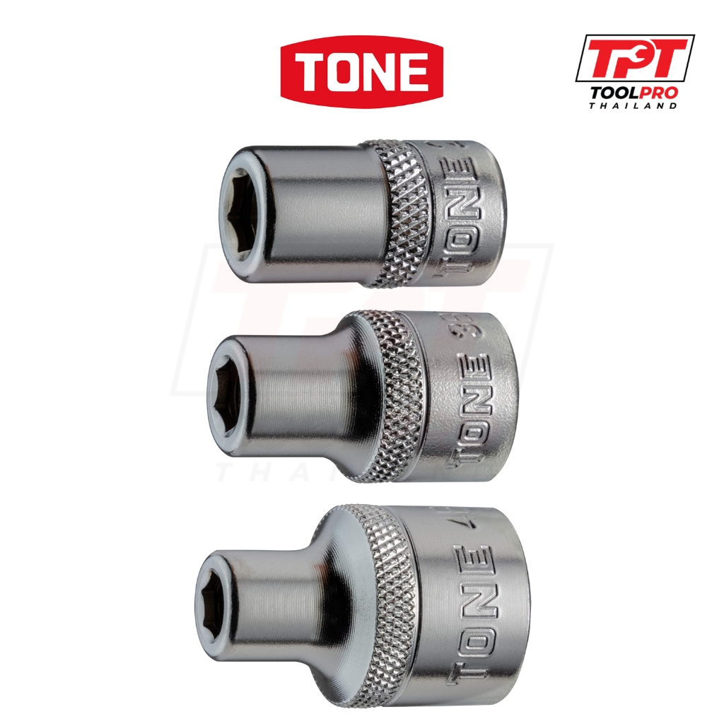 Tone อะแดปเตอร์ 1/4" Hex Bit -> Square Drive Socket Adapter