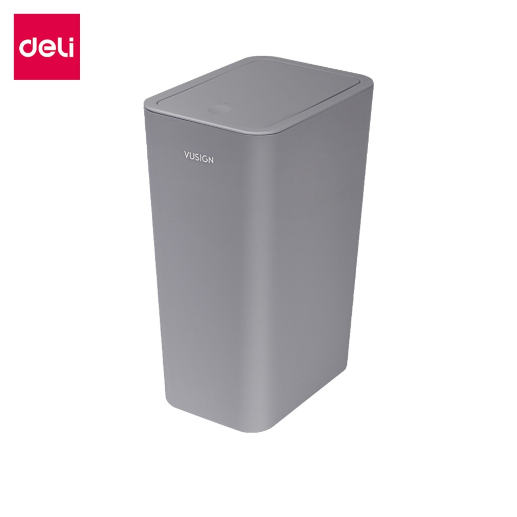 Deli ถังขยะ ถังขยะแบบฝากด ฝาปิดแบบป๊อปอัพ ป้องกันกลิ่น ประหยัดพื้นที่ จุได้เยอะ Trash Cans