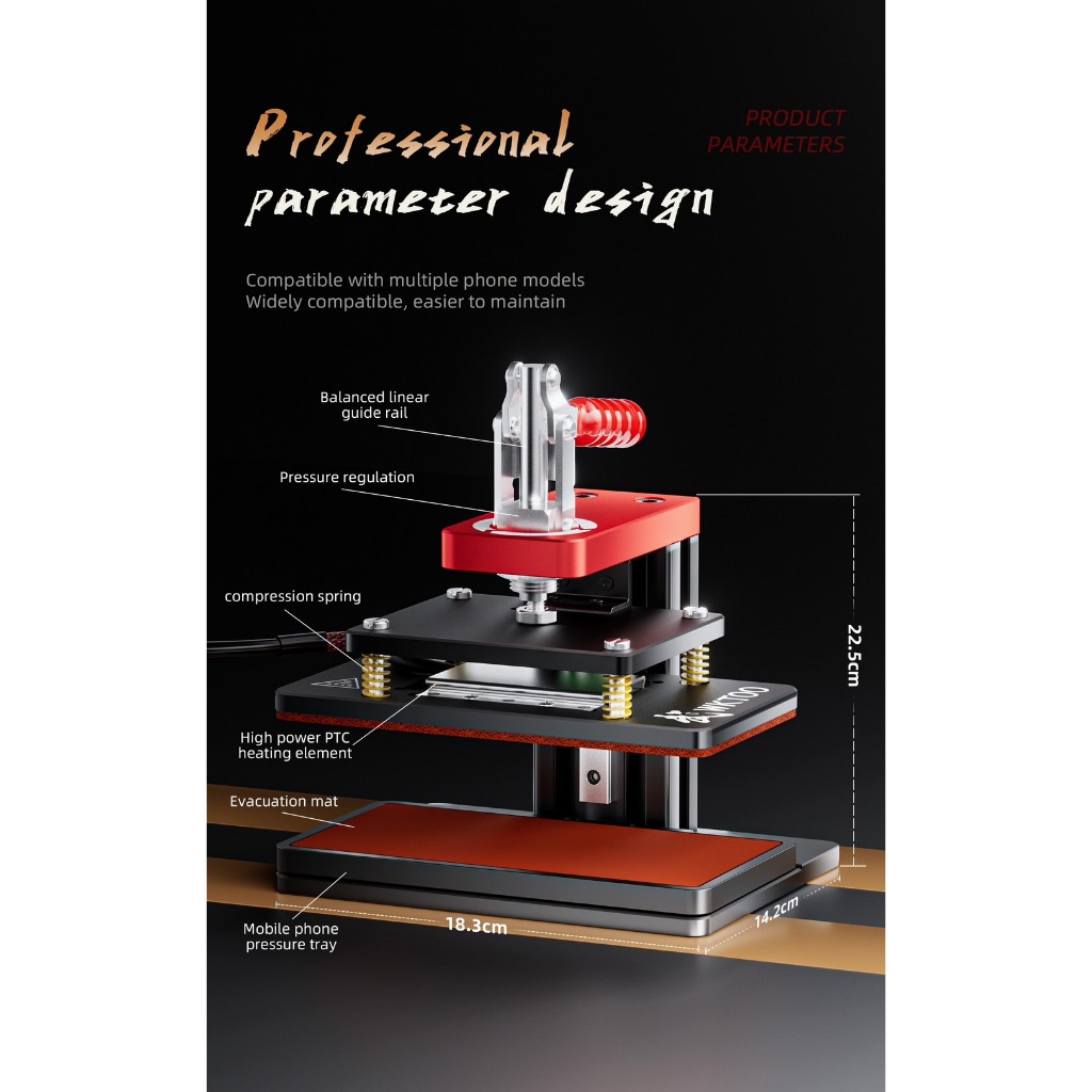 WKTOOL เครื่องหนีบจอ LCD + แท่นความร้อน - รูปที่ 4