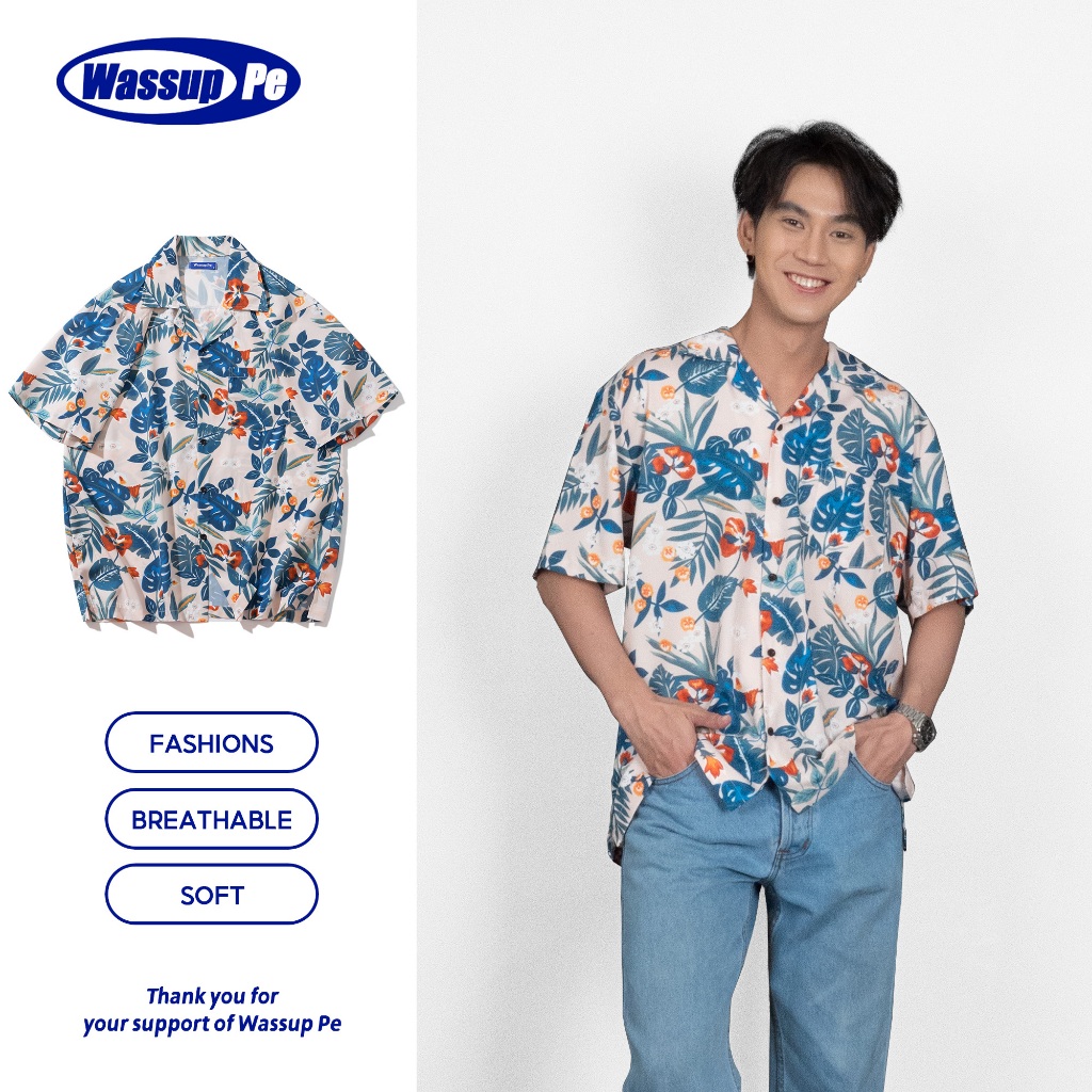 Dreamer เสื้อฮาวาย เสื้อเชิ้ตแขนสั้น ทรงหลวม ลายดอกไม้ พลัสไซซ์ สไตล์ฮาวาย แฟชั่นฤดูร้อน สําหรับผู้ชาย