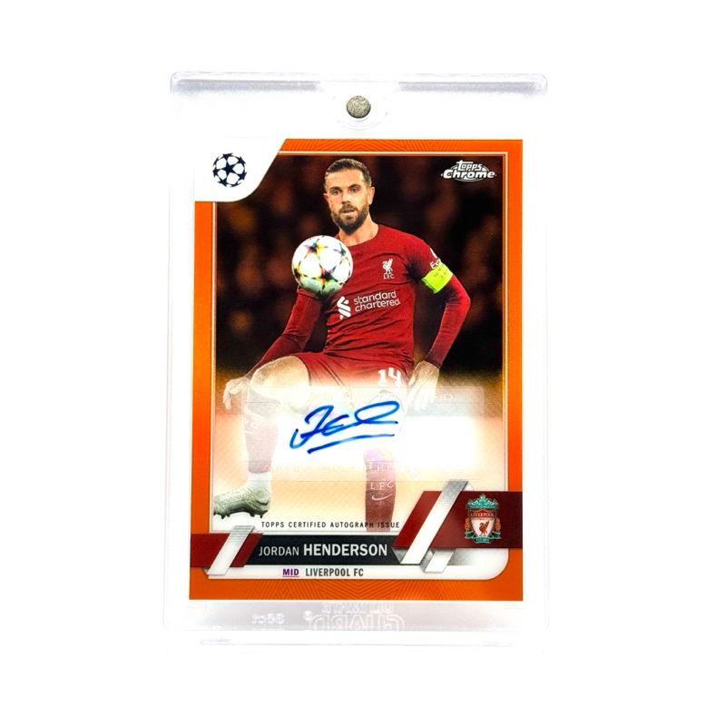 Topps Chrome UCC 22/23 Jordan Henderson Liverpool FC /25 Chrome Autograph Orange Refractors