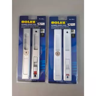 มือจับบานเลื่อน SOLEX ประตู หน้าต่าง มีกุญแจล็อค สีเงิน สีขาว อุปกรณ์ประตู มีจุญแจล็อค 2KLL