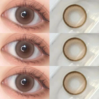 【-100°-800°】[ซื้อครบ฿75แถม ลิปสติก] Midroo เลนส์แฟชั่น คอนแทคเลนส์สี Nano Brown ค่าสายตาสั้น Contact Lens 14.0mm