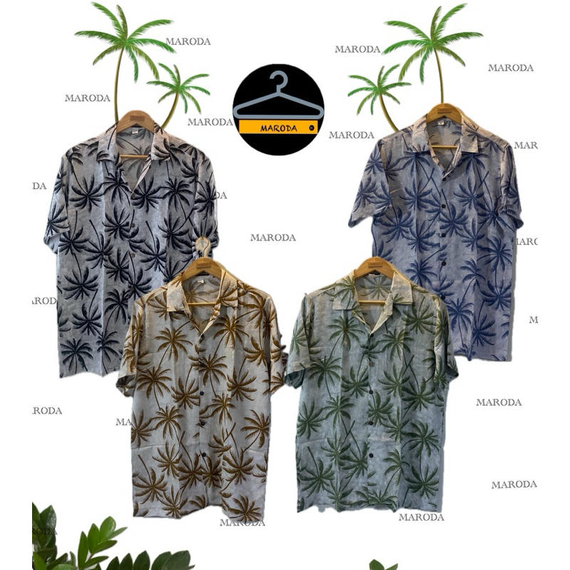 เสื้อฮาวายแขนสั้น(ผ้าสปันเรยอน)