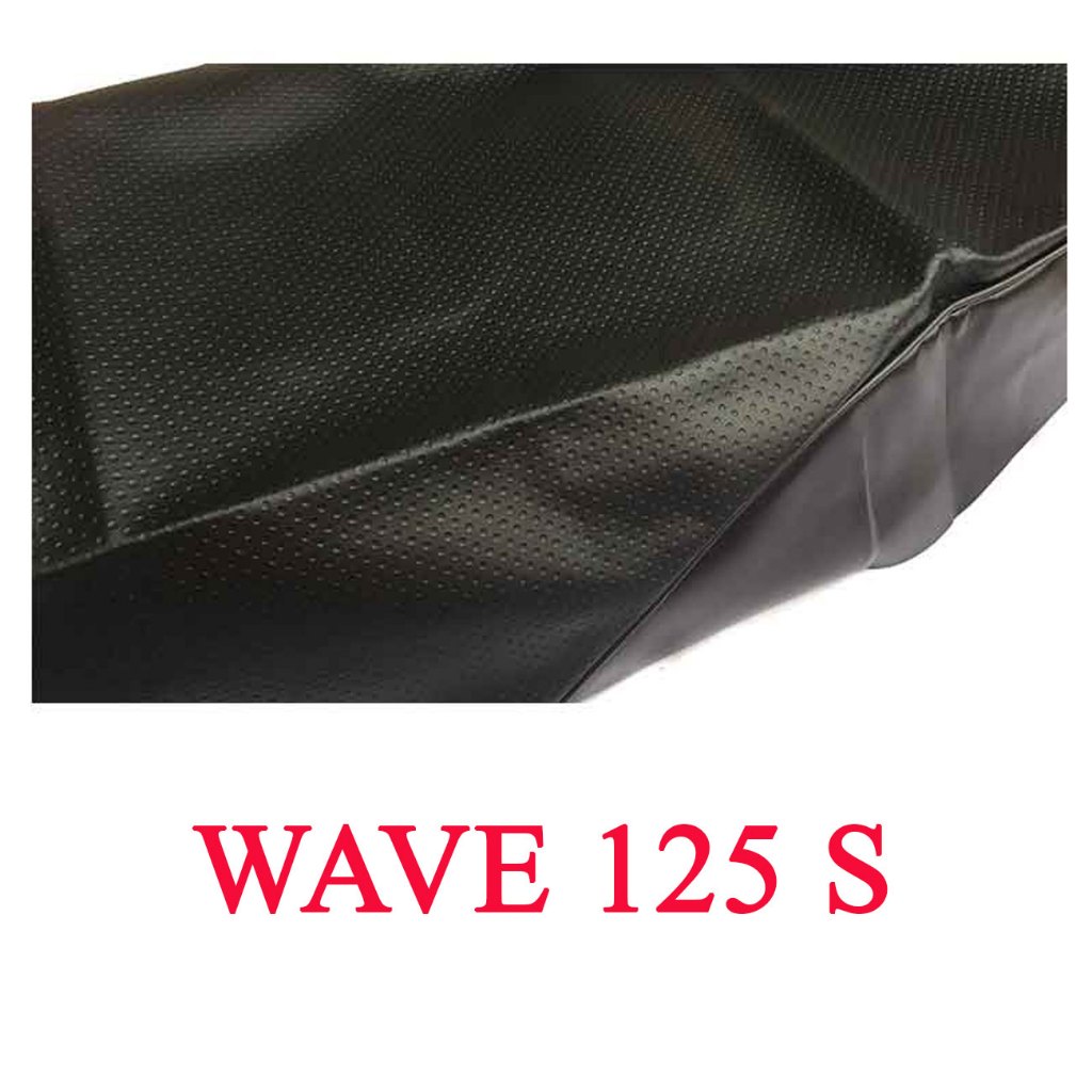ผ้าเบาะรถจักรยานยนต์ WAVE-125 S (ไม่ใช่ยางยืด)หนังเบาะเย็บหัว-เย็บท้าย ทรงเดิมๆ**ไม่มียางยืด***
