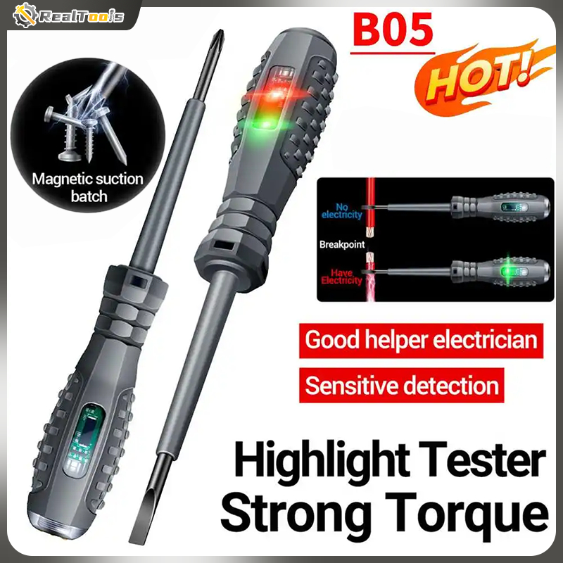 💥จัดส่งจากกรุงเทพ💥แรงบิดสูงสีวัดแสงปากกาไฟฟ้า, ไขควง, มัลติฟังก์ชั่ช่างไฟฟ้าอัจฉริยะทุ่มเทลวดหักวัดปากกาไฟฟ้า