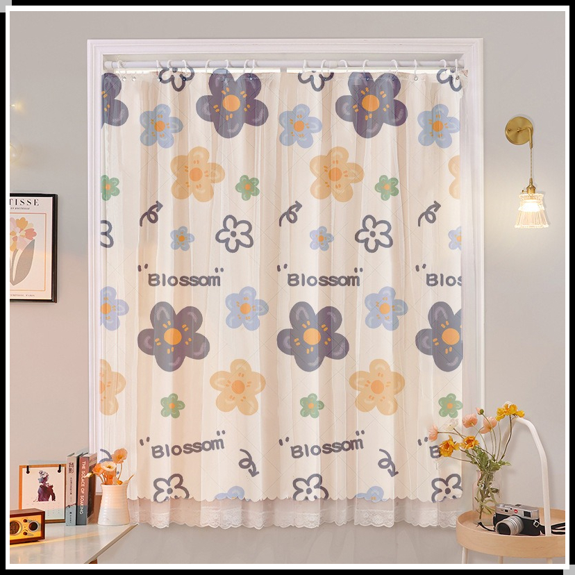 ม่านบัง ม่านกั้งนห้อง แบ่งห้องนอน ทึบแสง กังนฝุ่น ม่านห้องนอนละห้องนั่งเล่น พิมพ์ลายสวยงาม บังแดดCOD