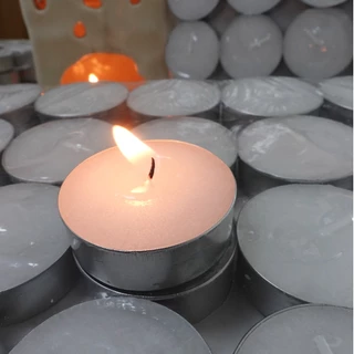 เทียนทีไลท์สีขาว แพค50ชิ้น (Tealight) ไม่มีกลิ่น จุดได้นานสุด 4-5ชม. รับออเดอร์ผลิตจำนวนมากCDL