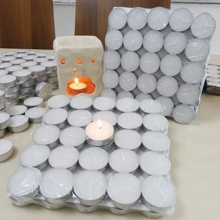 เทียนทีไลท์สีขาว แพค50ชิ้น (Tealight) ไม่มีกลิ่น จุดได้นานสุด 4-5ชม. รับออเดอร์ผลิตจำนวนมากCDL