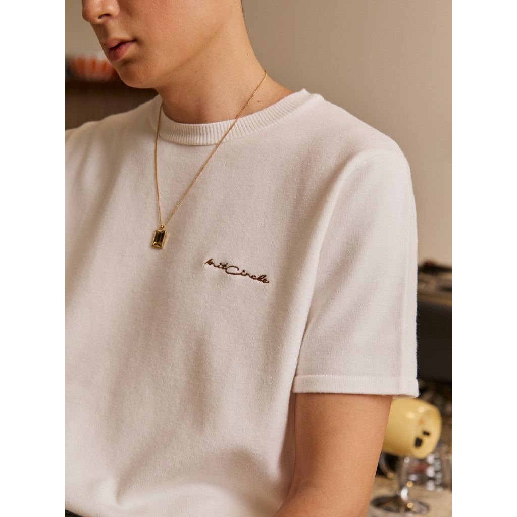 knitCircle - BASIC Men's knit Tee (4 สี) Men's collection เสื้อยืดไหมพรม ปัก knitCircle ทรงเบสิค