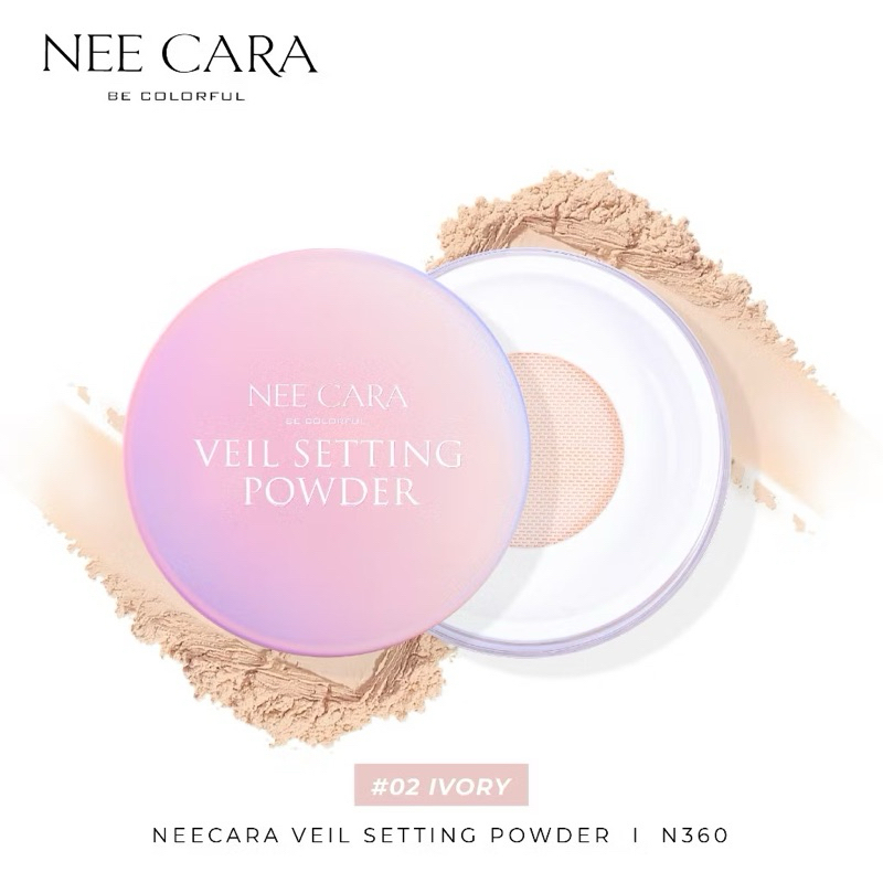 [ซื้อในไลฟ์ลด50%ของแท้]NEE CARA VEIL แป้งฝุ่น นีคาร่า N360 แป้งฝุ่น โปร่งแสง คุมมัน เนื้อละเอียด เบา