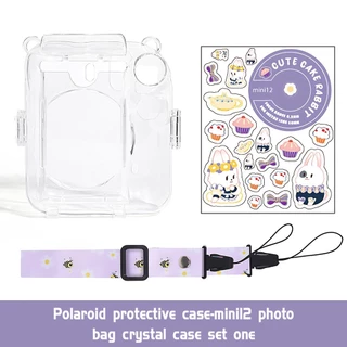 พร้อมส่งจากไทย🇹🇭 เคสmini 11 12 เคสกระเป๋าใส่กล้อง+สายคล้อง+สติ๊กเกอร์ สําหรับ Instax mini 11 Mini 12