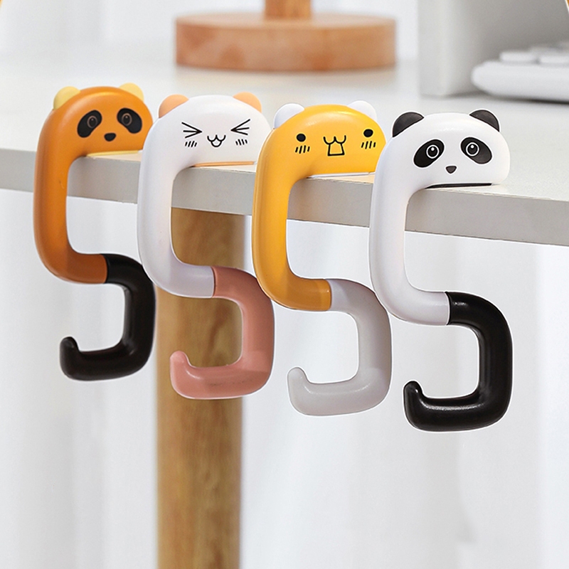 ตะขอแขวนกระเป๋า ลายแมว พกพาพับได้ สัตว์ Bag Hook ตะขอแขวนกับโต๊ะ ตะขออเนกประสงค์