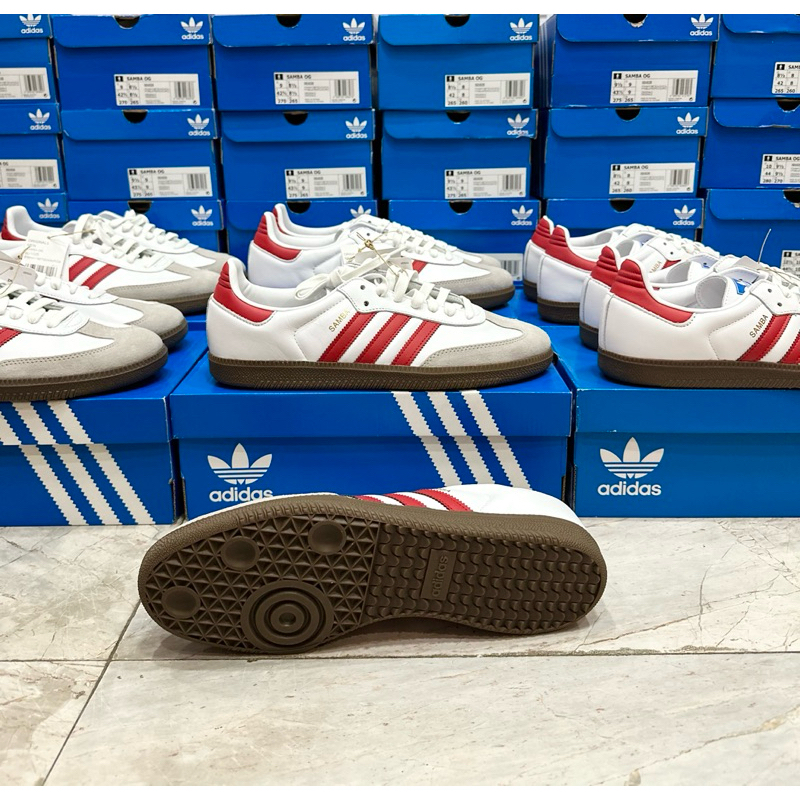 📌รองเท้าผ้าใบ Adidas Samba OG สีขาวแดง ของใหม่ มือ 1 แท้💯 จากช้อปไทย🇹🇭