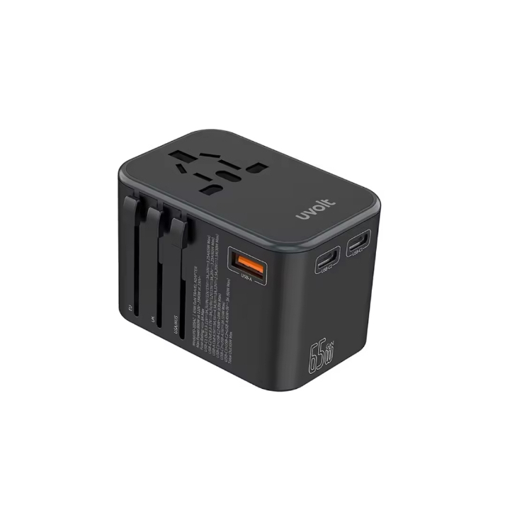 Uvolt PD-105AC Universal Travel Adapter หัวปลั๊กแปลงไฟ ชาร์จเร็ว PD65W ช่องชาร์จ USB+Type C