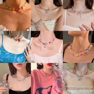 🇹🇭พร้อมส่ง🇹🇭 รวมสร้อยคอลูกปัดสีสดใส น่ารักโดดเด่นกว่าใครต้อง…