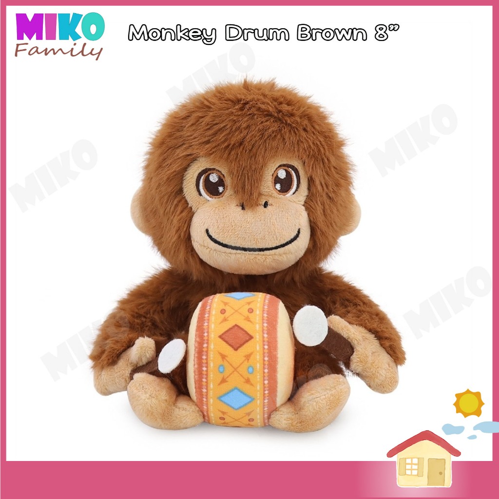 ตุ๊กตา Monkey Drum Brown ลิงตีกลอง ขนาด 8 นิ้ว ลิขสิทธิ์แท้ มอก.