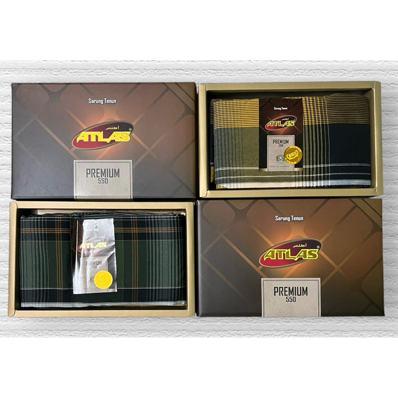 ผ้าโสร่งผู้ชาย ผ้าถุง แบรนด์ “ATLAS 550” ไม่ลื่น ซับน้ำดี เย็บแล้ว พร้อมกล่อง 😊