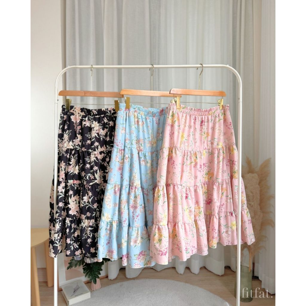 200.-🔥 Print Skirt กระโปรงทรงเอ พลิ้ว ลายสวย ผ้าไหมอิตาลี ใส่สบาย เอว 32-50" ใส่สบาย สะโพกฟรี เหมาะกับทุกช่วงโอกาส