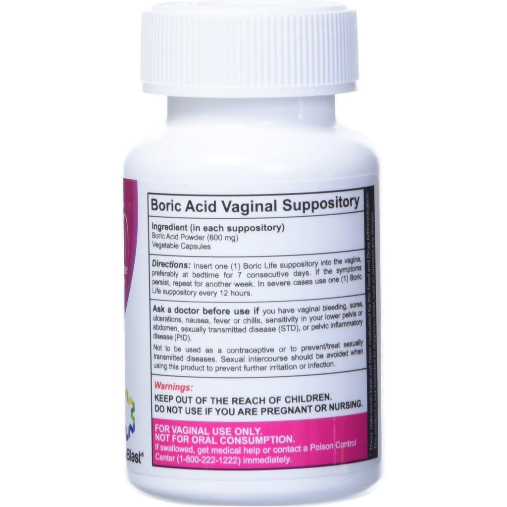NutraBlast Boric Life Vaginal Suppositories – 30 แคปซูล (สูตรดูแลสมดุลภายใน) (Sku.2189) ราคา ถูกที่สุด ดีลบีเคเค แกลเลอรีภาพที่ 4